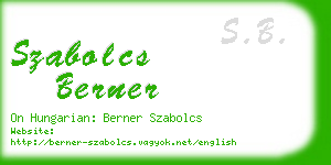 szabolcs berner business card